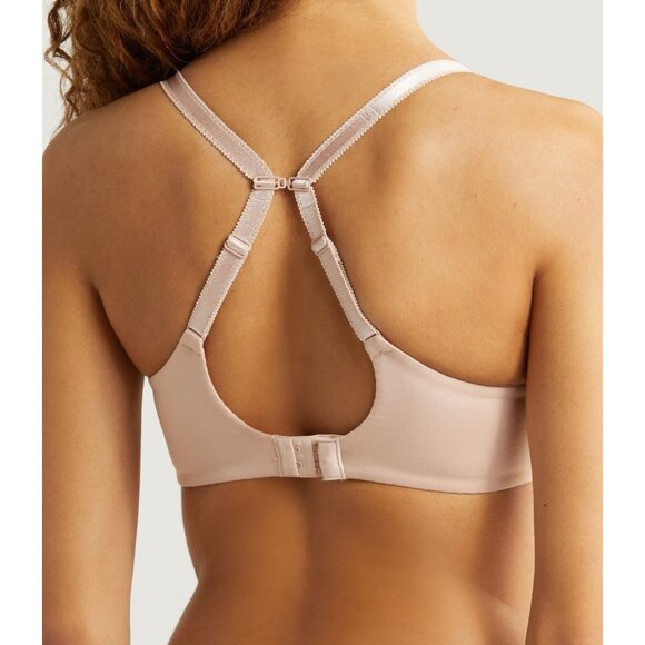 🆕CHANTELLE Norah Chic Plunge T-Shirt Underwire Bra 36DD Beige #16MNA - Picture 4 of 11